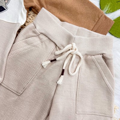 Conj. Casaco Bichinhos da Floresta e Calça de Moletom - Areia